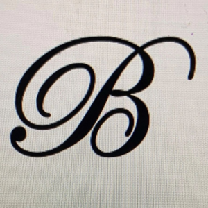 A black and white photo of the letter b